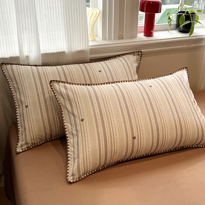 91家纺网 家纺一手货源 找家纺 棉生活家纺 2025新款简约北欧风全棉纯棉磨毛贝壳边四件套 可可小姐