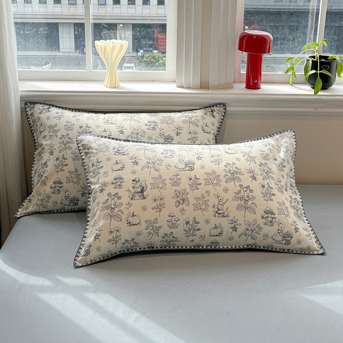 91家纺网 家纺一手货源 找家纺 棉生活家纺 2025新款简约北欧风全棉纯棉磨毛贝壳边四件套 漫野-兰