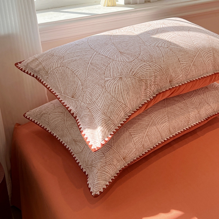 91家纺网 家纺一手货源 找家纺 棉生活家纺 2025新款简约北欧风全棉纯棉磨毛贝壳边四件套 秋日