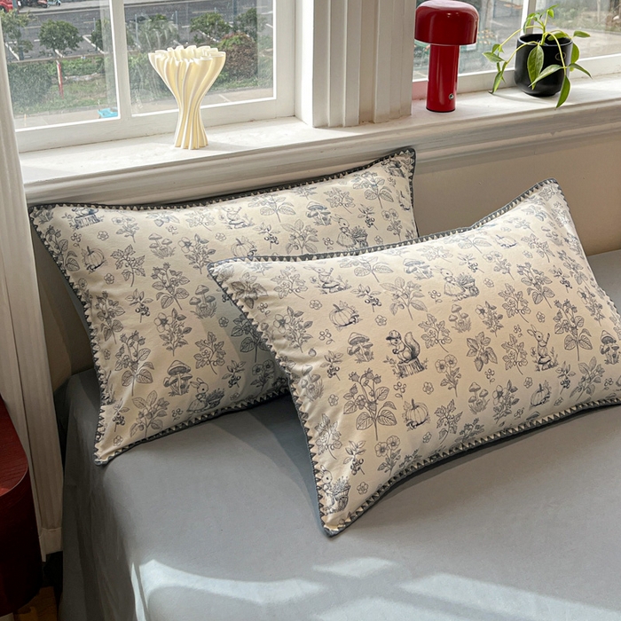 91家纺网 家纺一手货源 找家纺 棉生活家纺 2025新款简约北欧风全棉纯棉磨毛贝壳边四件套 漫野-兰