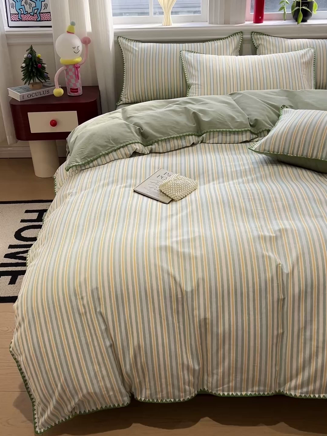 91家纺网 家纺一手货源 找家纺 棉生活家纺 2025新款简约北欧风全棉纯棉磨毛贝壳边四件套 星耀