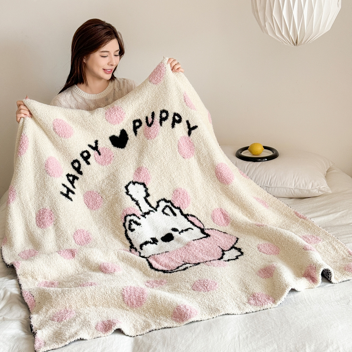 91家纺网 家纺一手货源 找家纺 （总）丹本家纺 2025新款设计师原创多功能针织半边绒毛毯午休毯盖毯加厚毯子