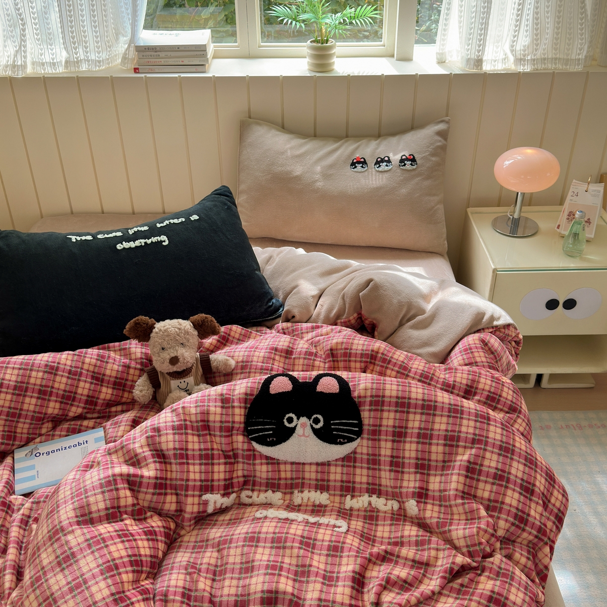 91家纺网 家纺一手货源 找家纺 一霖家纺 2025新款小清新牛奶绒毛巾绣四件套-第二波 大脸猫猫绒