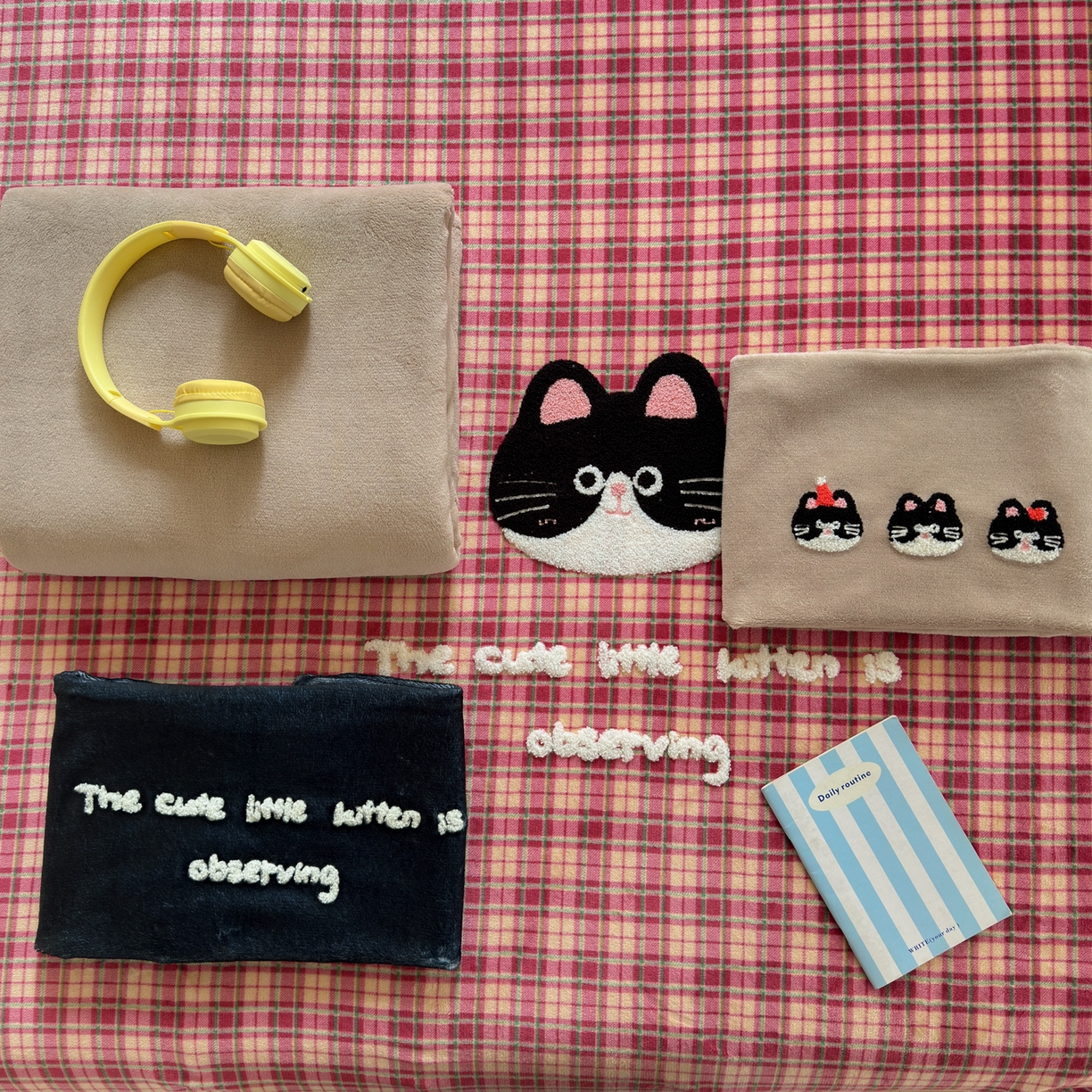 91家纺网 家纺一手货源 找家纺 一霖家纺 2025新款小清新牛奶绒毛巾绣四件套-第二波 大脸猫猫绒