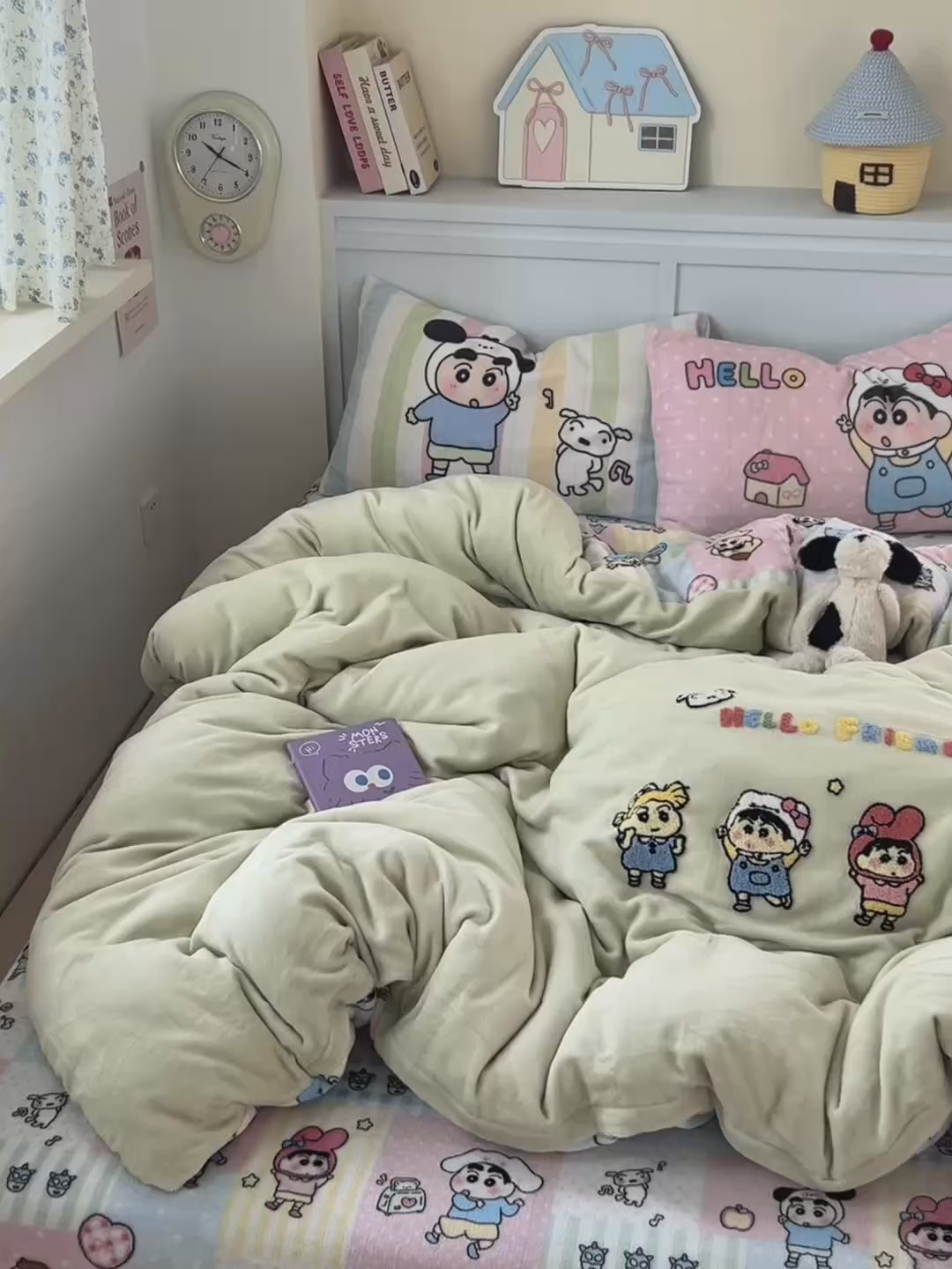 91家纺网 家纺一手货源 找家纺 一霖家纺 2025新款小清新牛奶绒毛巾绣四件套-第二波 小新派对绒