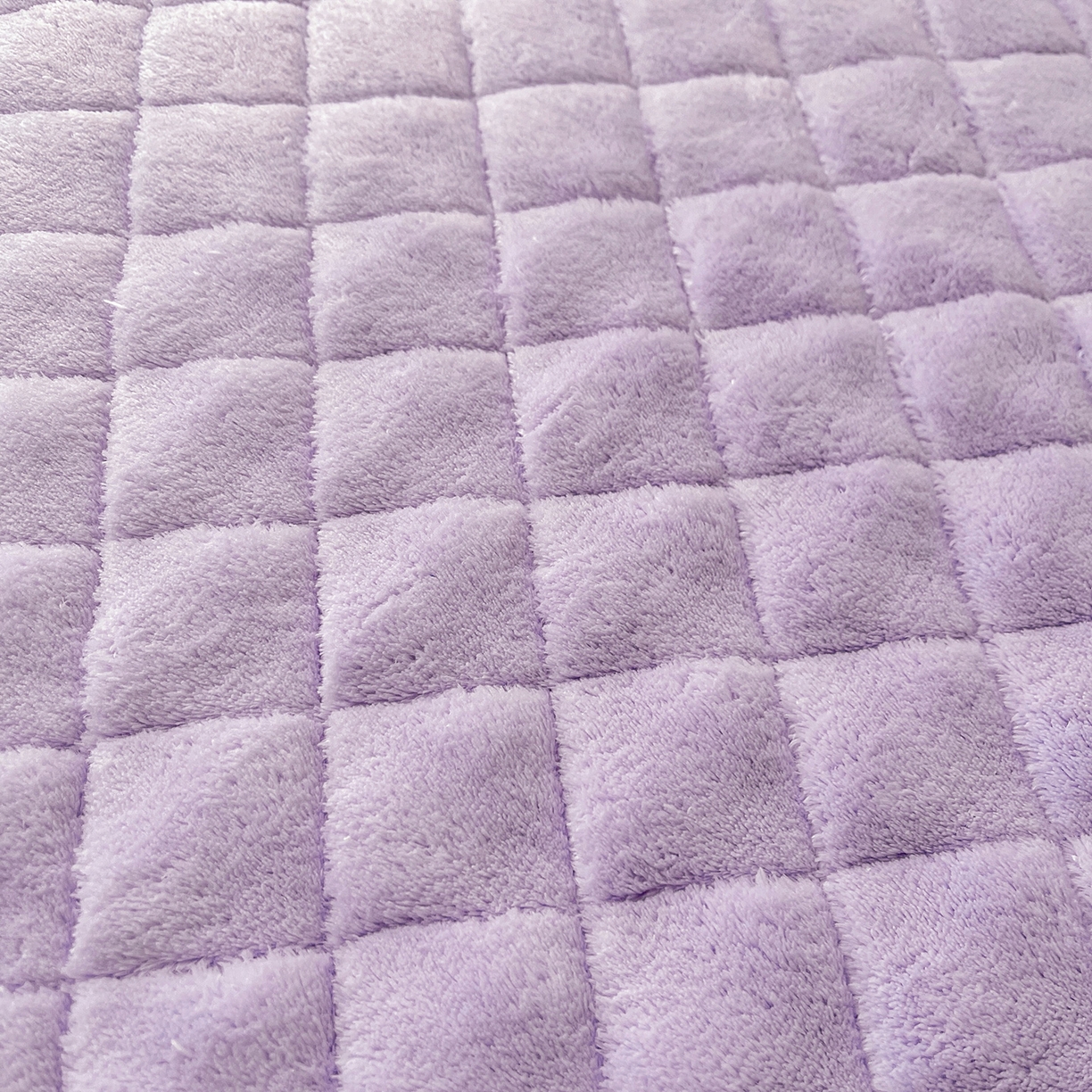 91家纺网 家纺一手货源 找家纺 情恒家纺 2025新款立体泡泡牛奶绒夹棉床裙四件套系列-浅语光年 浅语光年-梦紫