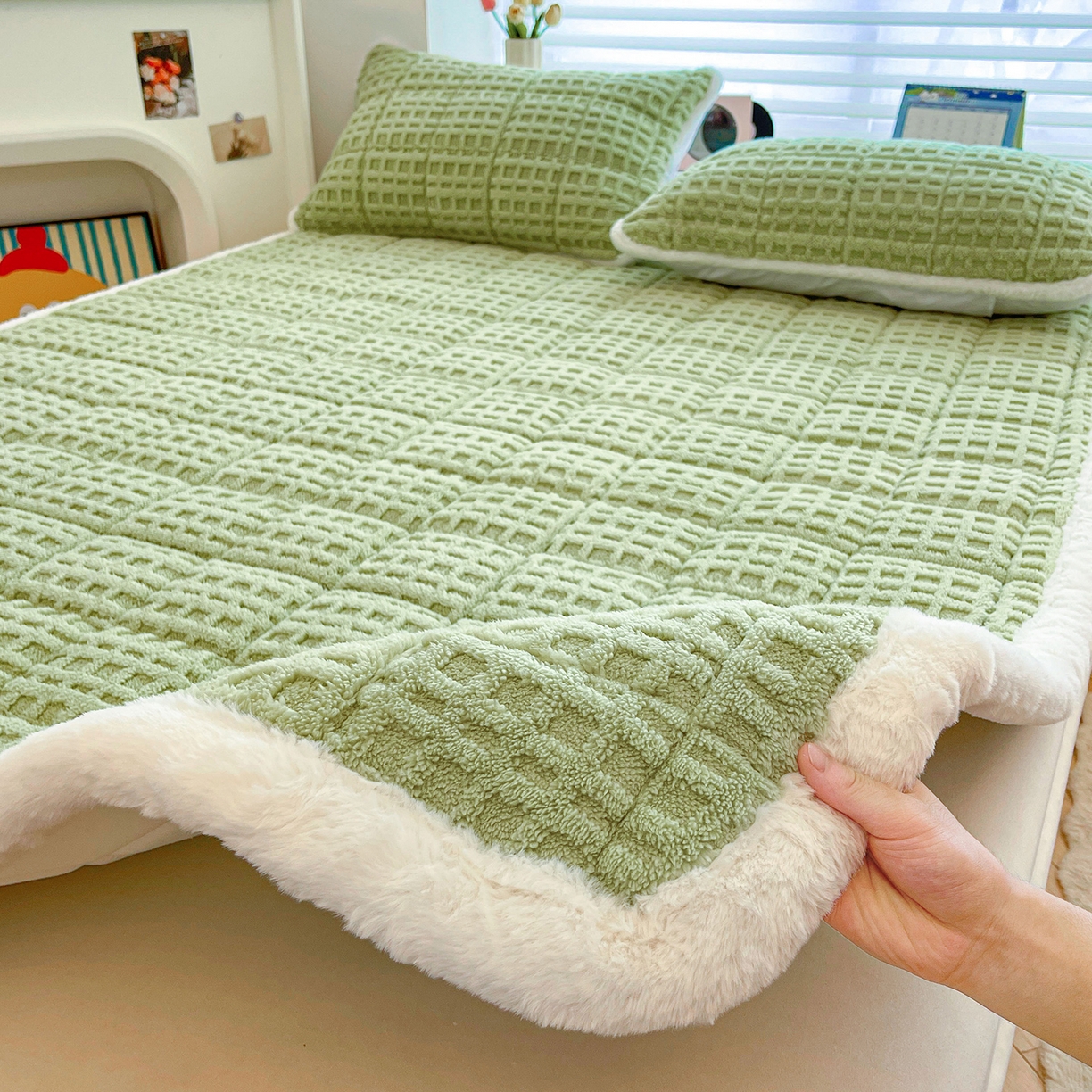 91家纺网 家纺一手货源 找家纺 （总）予梦家纺 2025新款加厚塔芙绒床垫床褥床护垫（带卖点图和买家秀）