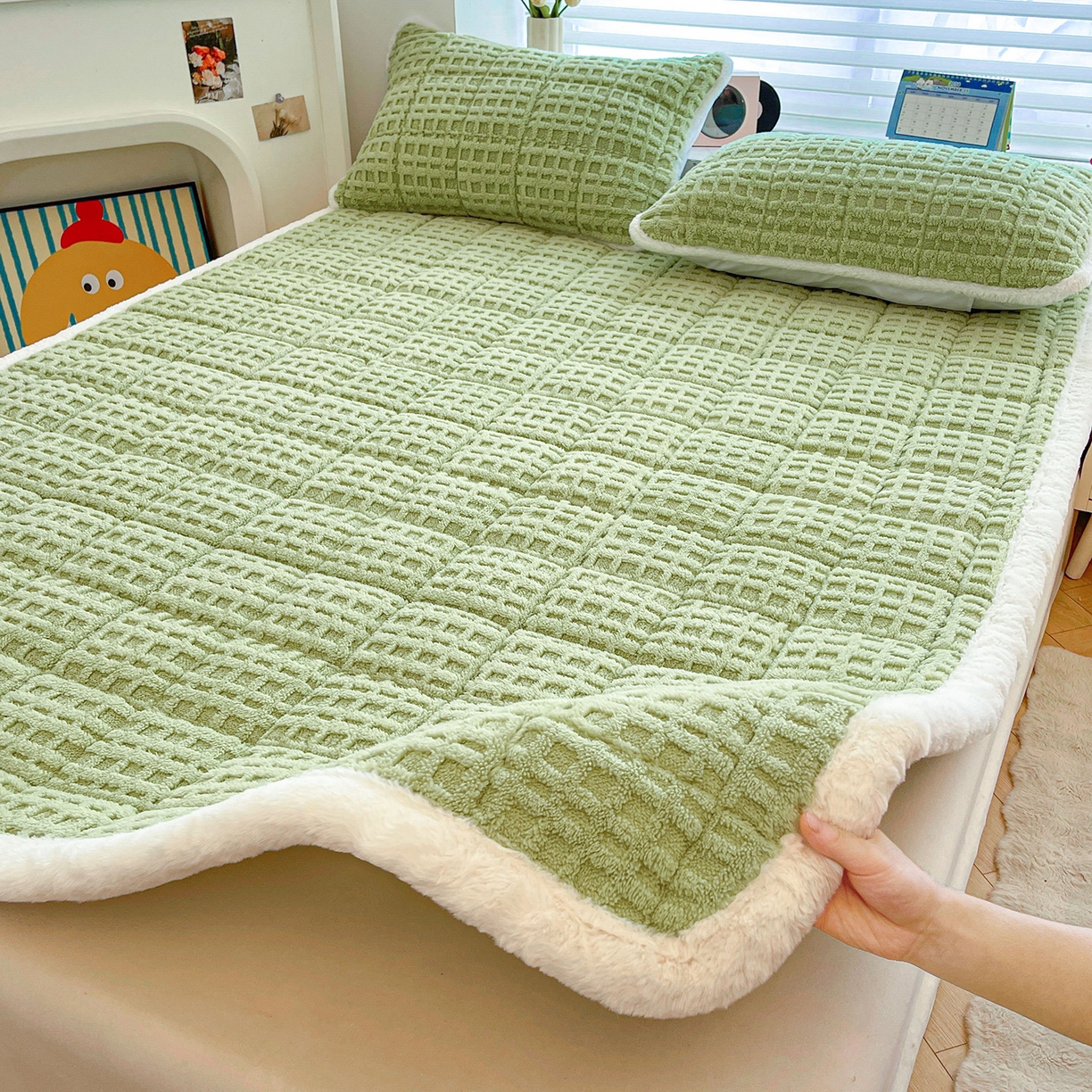 91家纺网 家纺一手货源 找家纺 （总）予梦家纺 2025新款加厚塔芙绒床垫床褥床护垫（带卖点图和买家秀）