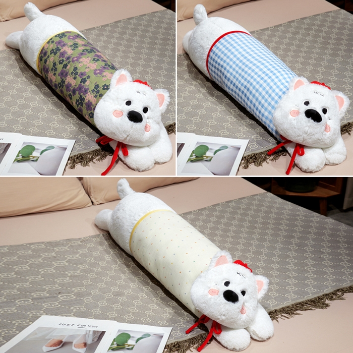 91家纺网 家纺一手货源 找家纺 仟亿莱 2025新款萌萌西高地长条睡觉抱枕 组合图仅供展示不可下单