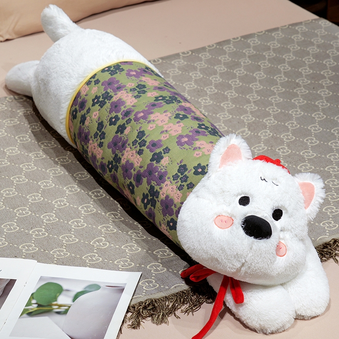 仟亿莱 2025新款萌萌西高地长条睡觉抱枕 碎花萌萌西高地