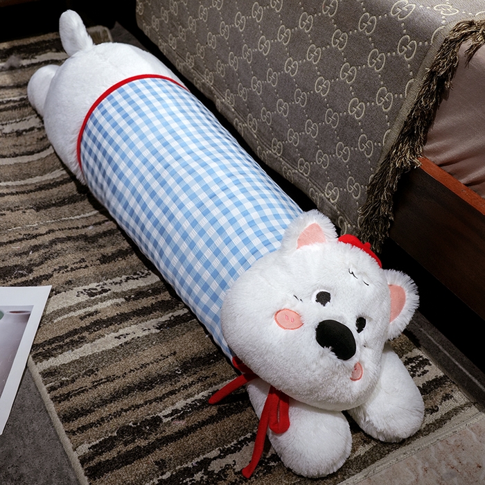 91家纺网 家纺一手货源 找家纺 仟亿莱 2025新款萌萌西高地长条睡觉抱枕 组合图仅供展示不可下单