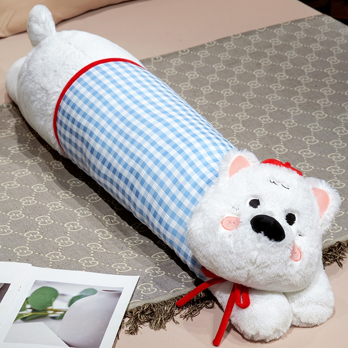 仟亿莱 2025新款萌萌西高地长条睡觉抱枕 蓝格萌萌西高地