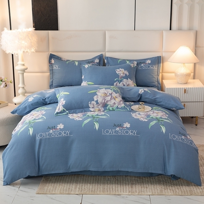 （总）幸嘉轩 2025新款全棉喷气加厚磨毛印花小清新四件套