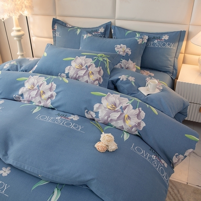 91家纺网 家纺一手货源 找家纺 （总）幸嘉轩 2025新款全棉喷气加厚磨毛印花小清新四件套