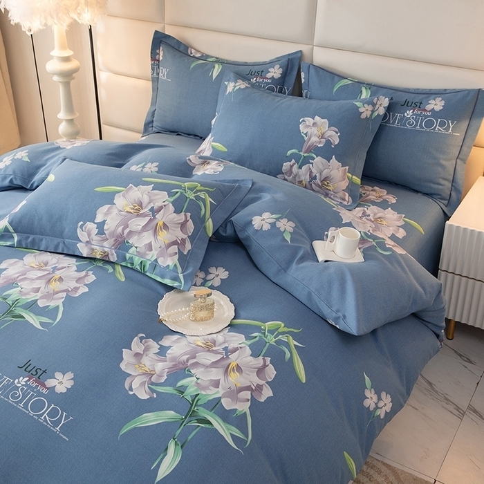 91家纺网 家纺一手货源 找家纺 （总）幸嘉轩 2025新款全棉喷气加厚磨毛印花小清新四件套