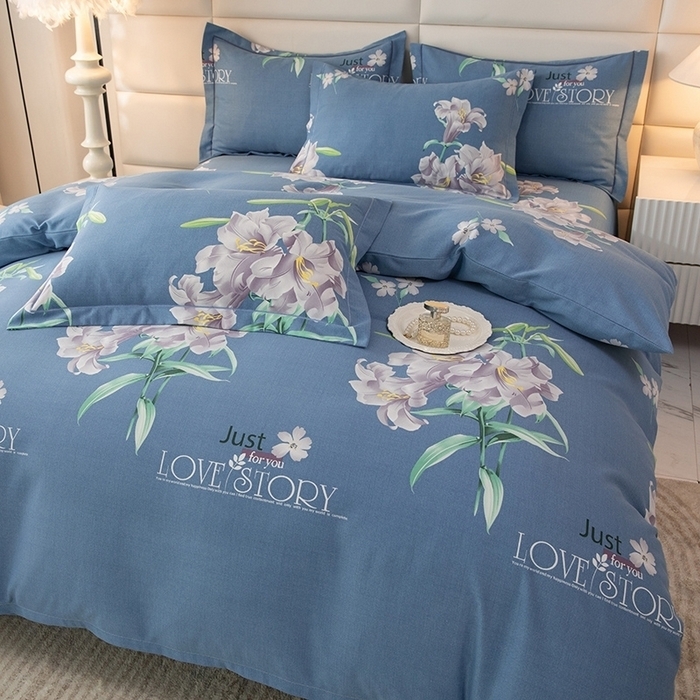 91家纺网 家纺一手货源 找家纺 （总）幸嘉轩 2025新款全棉喷气加厚磨毛印花小清新四件套