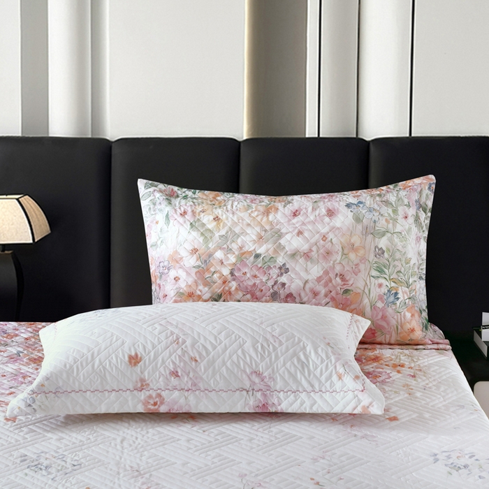 91家纺网 家纺一手货源 找家纺 OL家纺 2025新款13376全棉印花床盖四件套 落木静-红