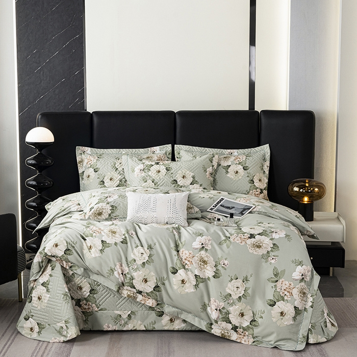 91家纺网 家纺一手货源 找家纺 （总）OL家纺 2025新款13376全棉印花床盖四件套