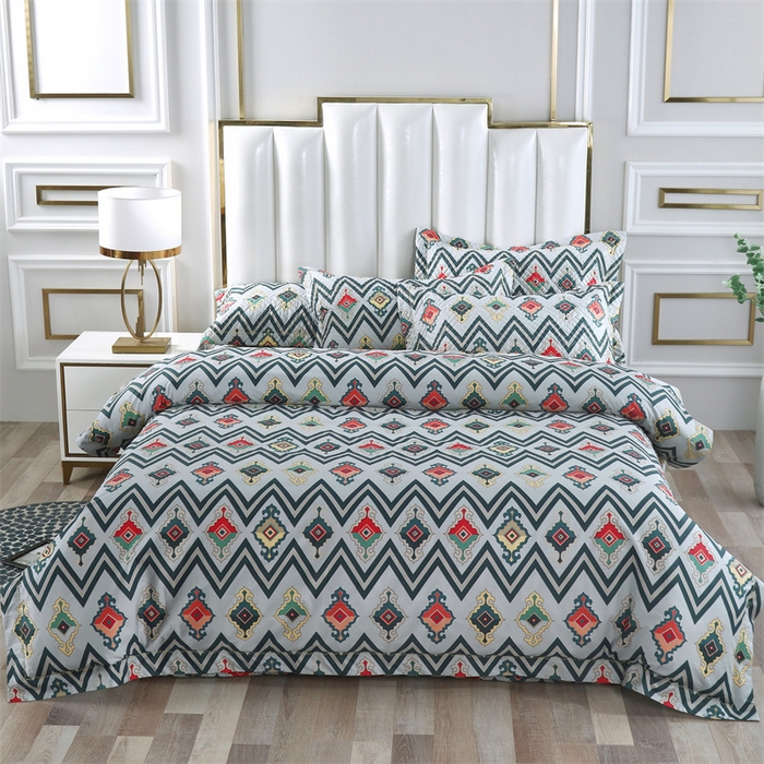 91家纺网 家纺一手货源 找家纺 （总）OL家纺 2025新款13376全棉印花床盖四件套