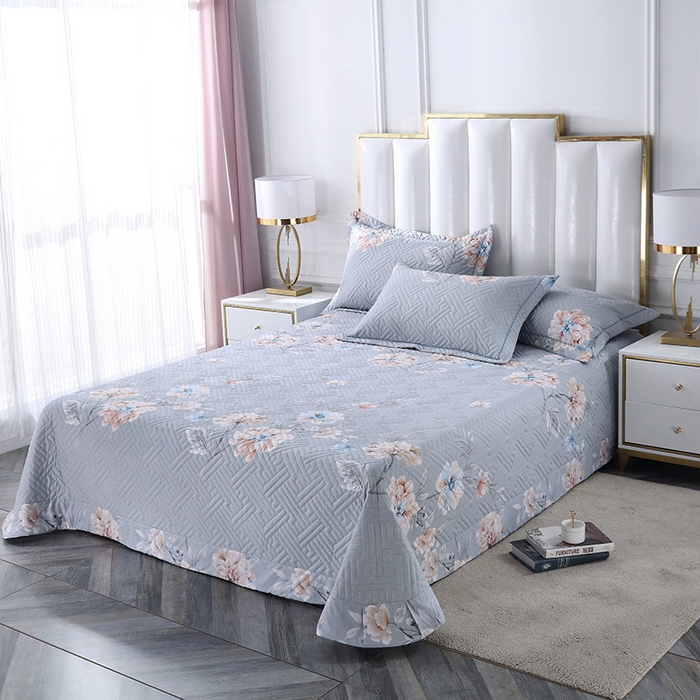 91家纺网 家纺一手货源 找家纺 OL家纺 2025新款13376全棉印花床盖四件套 花溪寻梦