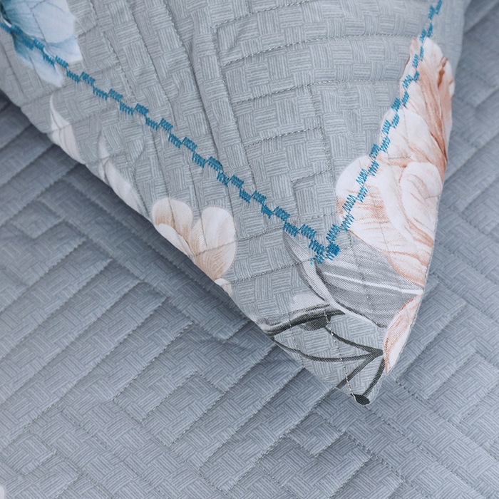 91家纺网 家纺一手货源 找家纺 OL家纺 2025新款13376全棉印花床盖四件套 花溪寻梦