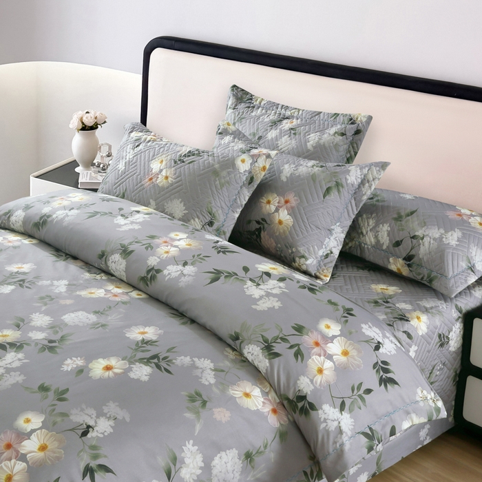 91家纺网 家纺一手货源 找家纺 OL家纺 2025新款13376全棉印花床盖四件套 来梦