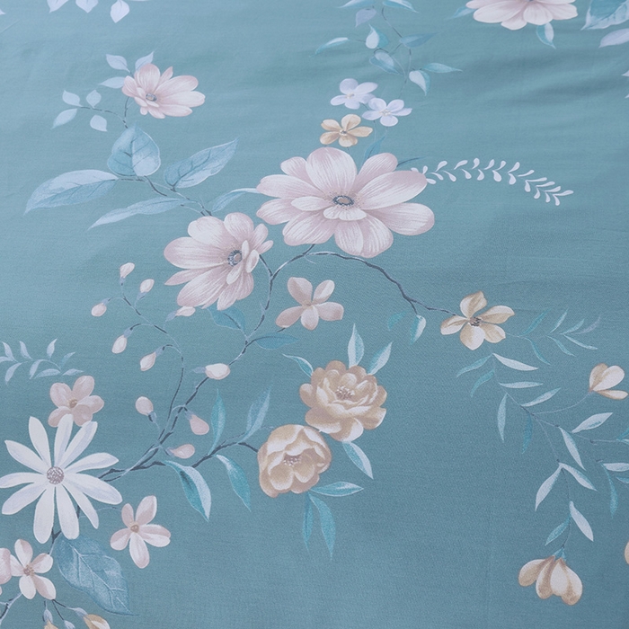 91家纺网 家纺一手货源 找家纺 OL家纺 2025新款13376全棉印花床盖四件套 春晓-兰