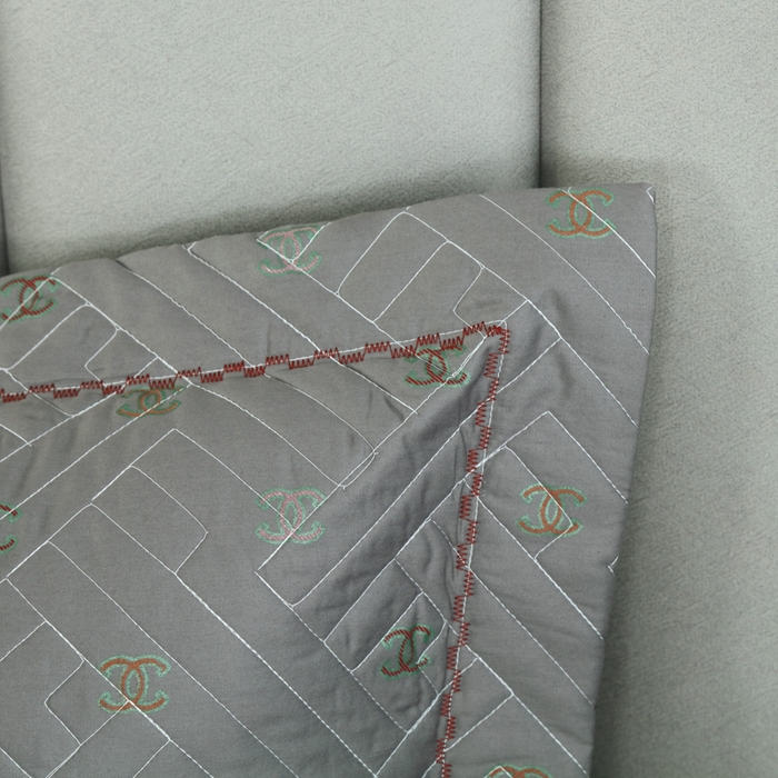 91家纺网 家纺一手货源 找家纺 OL家纺 2025新款13376全棉印花床盖四件套 欧风丽影-灰