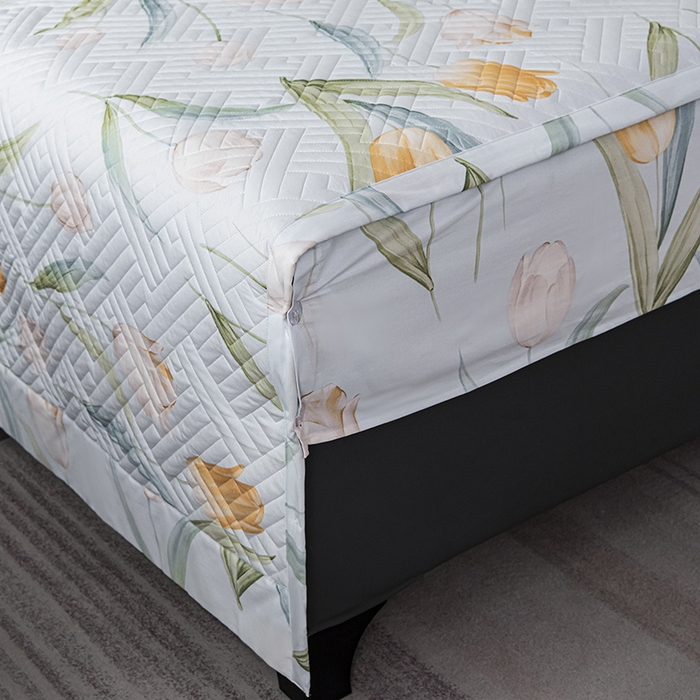 91家纺网 家纺一手货源 找家纺 OL家纺 2025新款13376全棉印花床盖四件套 伊香