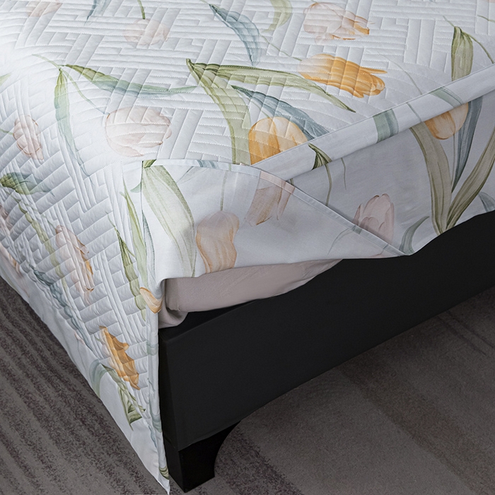 91家纺网 家纺一手货源 找家纺 OL家纺 2025新款13376全棉印花床盖四件套 伊香