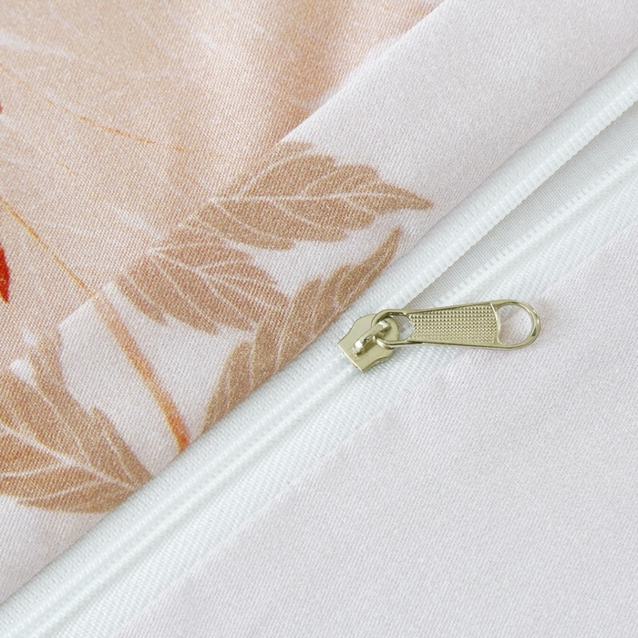 91家纺网 家纺一手货源 找家纺 OL家纺 2025新款13376全棉印花床盖四件套 桃枝夭夭-粉