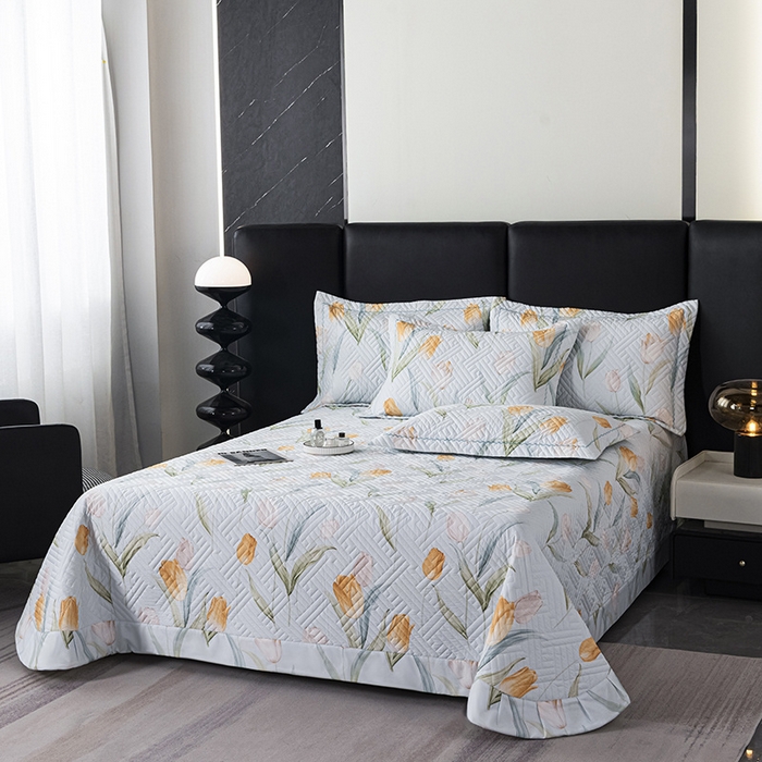 91家纺网 家纺一手货源 找家纺 OL家纺 2025新款13376全棉印花床盖四件套 伊香