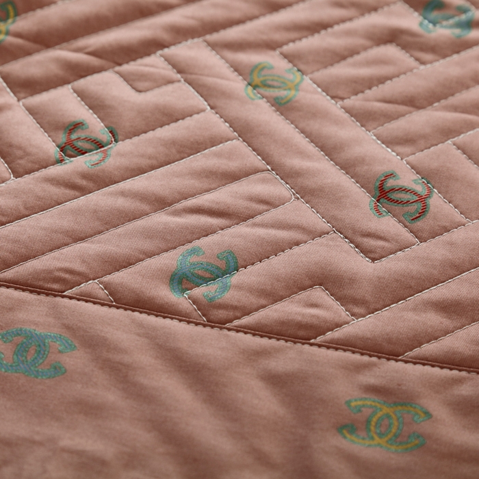 91家纺网 家纺一手货源 找家纺 OL家纺 2025新款13376全棉印花床盖四件套 欧风丽影-豆沙