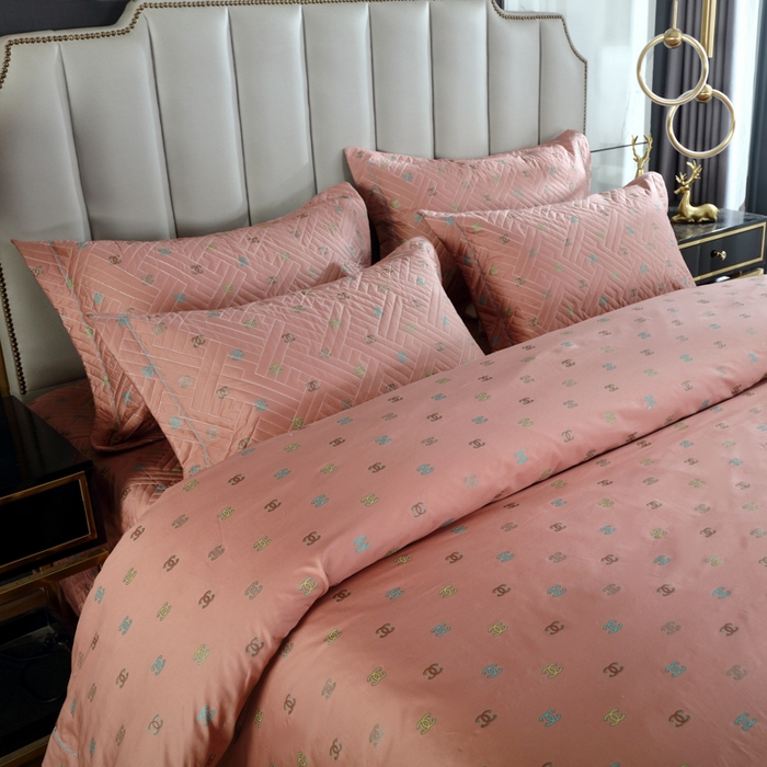 91家纺网 家纺一手货源 找家纺 OL家纺 2025新款13376全棉印花床盖四件套 欧风丽影-豆沙