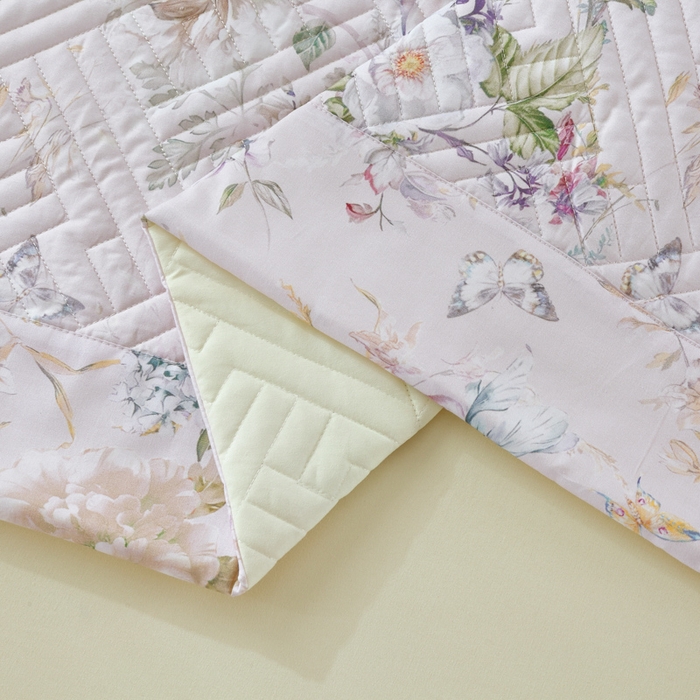 91家纺网 家纺一手货源 找家纺 OL家纺 2025新款13376全棉印花床盖四件套 蝶影香浓