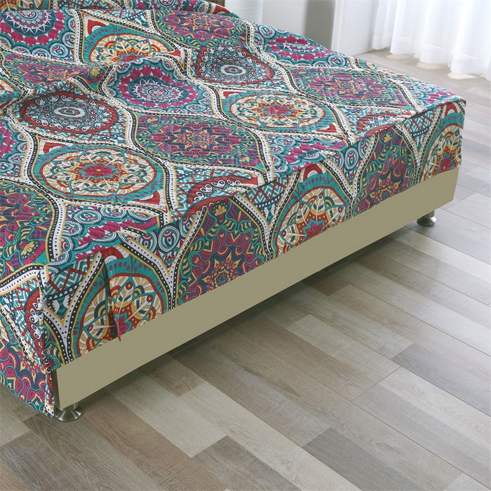 91家纺网 家纺一手货源 找家纺 OL家纺 2025新款13376全棉印花床盖四件套 伊丽莎白