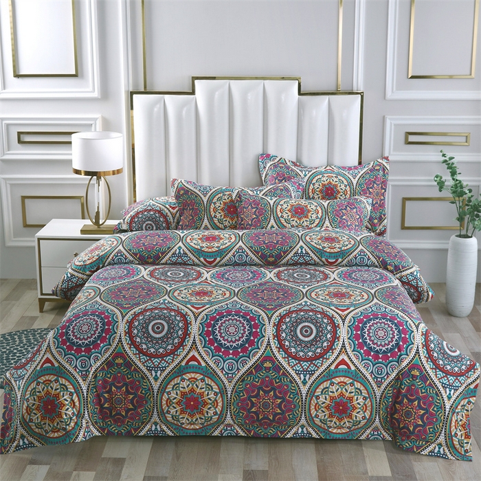 OL家纺 2025新款13376全棉印花床盖四件套 伊丽莎白