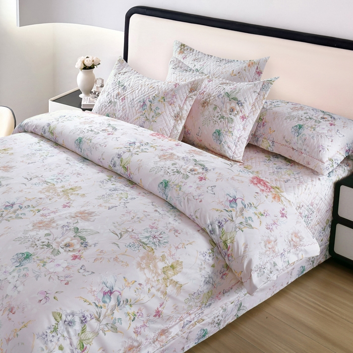 91家纺网 家纺一手货源 找家纺 OL家纺 2025新款13376全棉印花床盖四件套 蝶影香浓