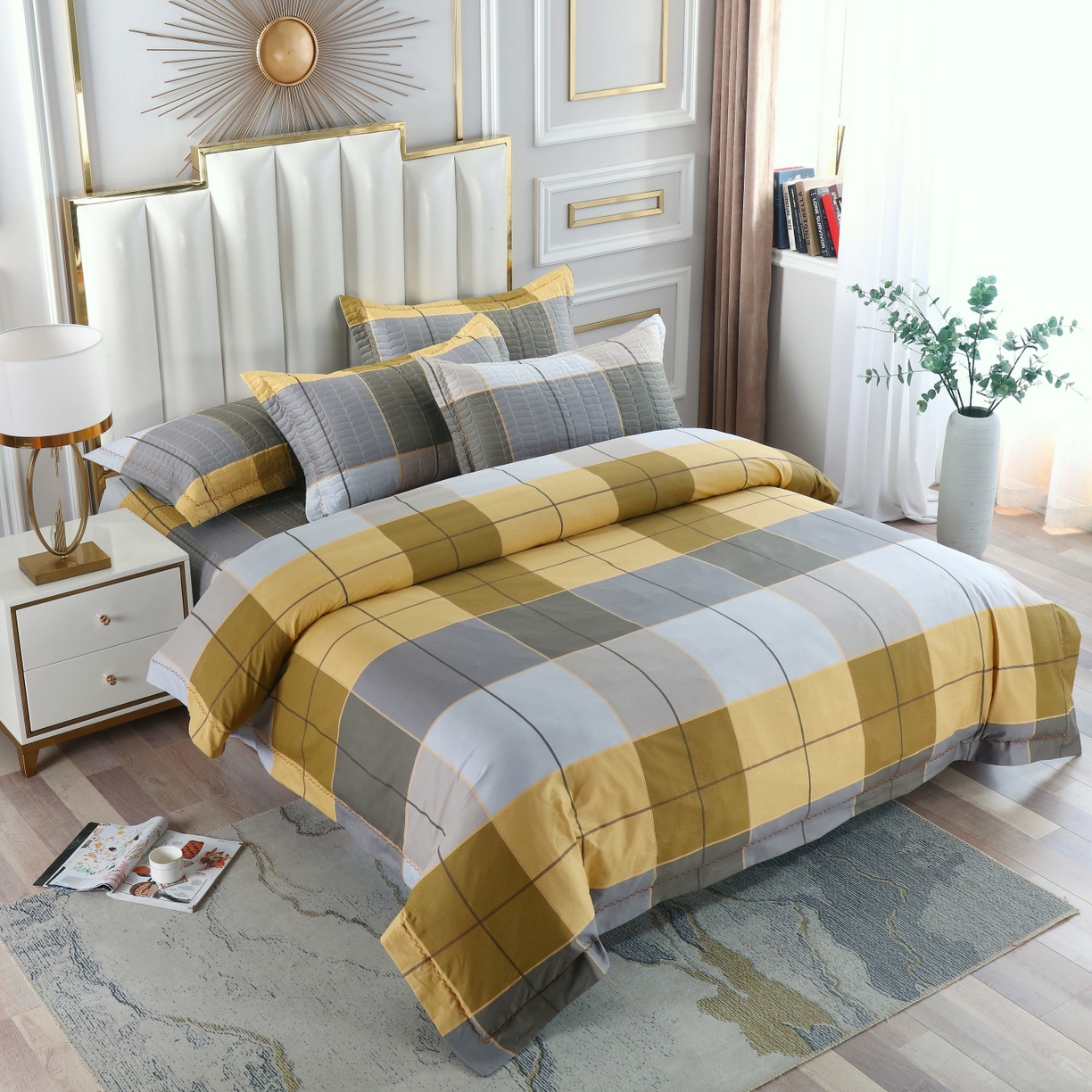 91家纺网 家纺一手货源 找家纺 OL家纺 2025新款13376全棉印花床盖四件套 时光映画