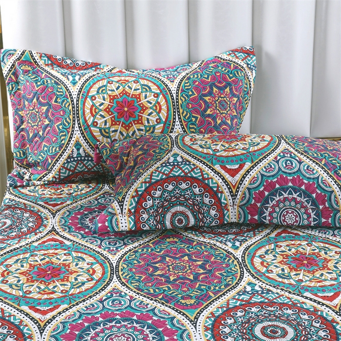 91家纺网 家纺一手货源 找家纺 OL家纺 2025新款13376全棉印花床盖四件套 伊丽莎白