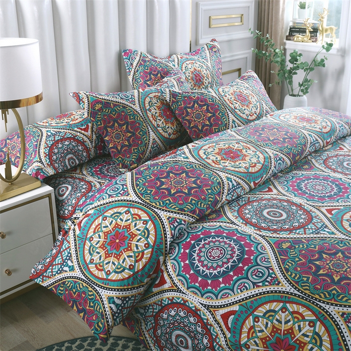 91家纺网 家纺一手货源 找家纺 OL家纺 2025新款13376全棉印花床盖四件套 伊丽莎白