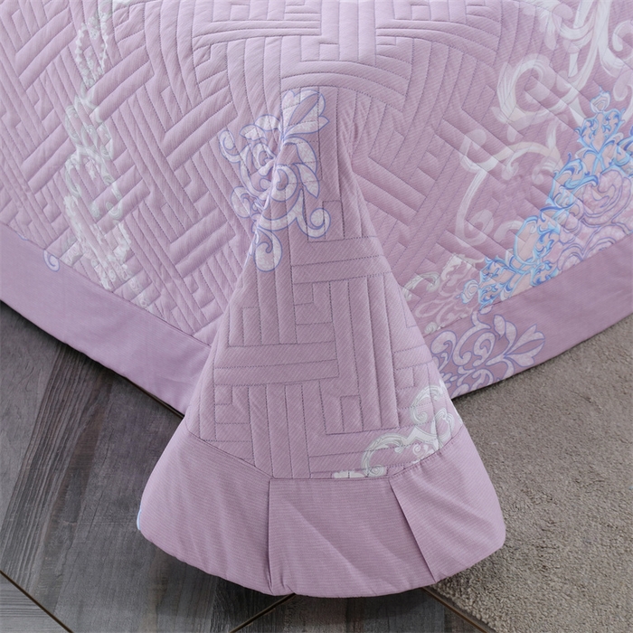 91家纺网 家纺一手货源 找家纺 OL家纺 2025新款13376全棉印花床盖四件套 欧式风情