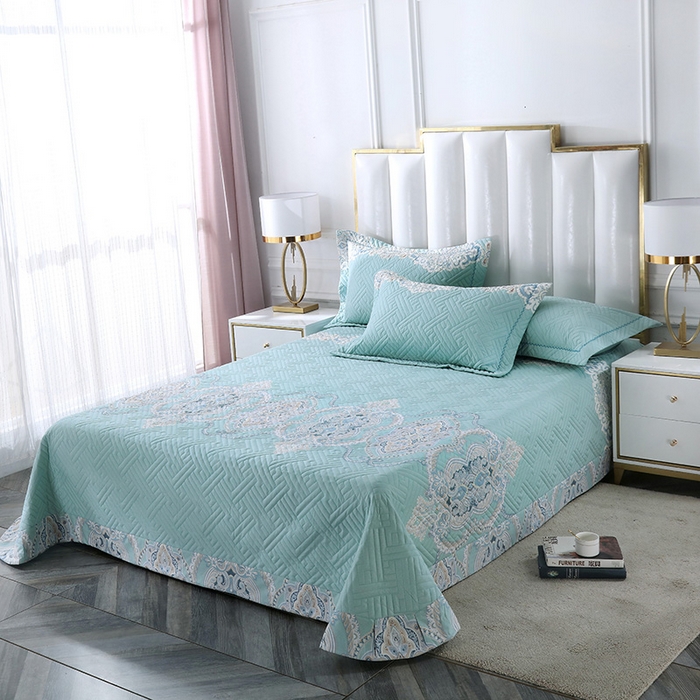 91家纺网 家纺一手货源 找家纺 OL家纺 2025新款13376全棉印花床盖四件套 伊利亚