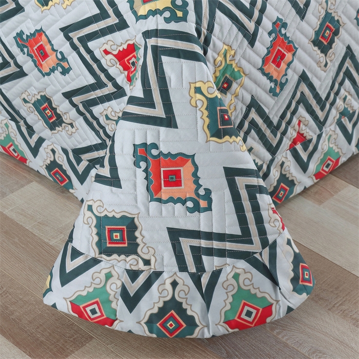 91家纺网 家纺一手货源 找家纺 OL家纺 2025新款13376全棉印花床盖四件套 波西米亚