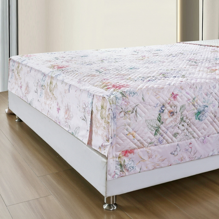 91家纺网 家纺一手货源 找家纺 OL家纺 2025新款13376全棉印花床盖四件套 蝶影香浓