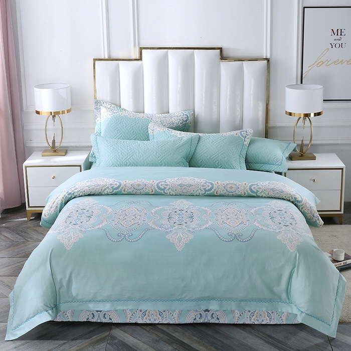 OL家纺 2025新款13376全棉印花床盖四件套 伊利亚