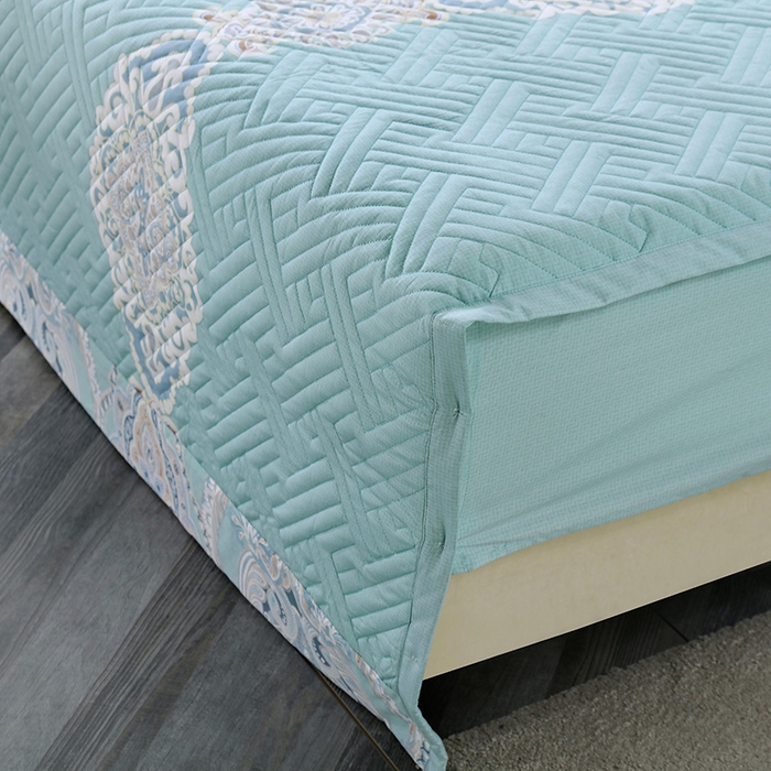 91家纺网 家纺一手货源 找家纺 OL家纺 2025新款13376全棉印花床盖四件套 伊利亚