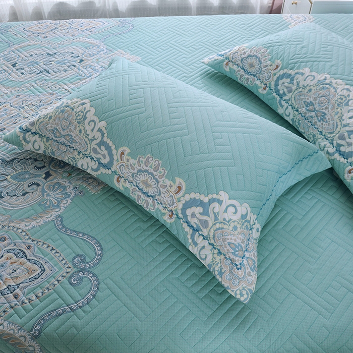 91家纺网 家纺一手货源 找家纺 OL家纺 2025新款13376全棉印花床盖四件套 伊利亚