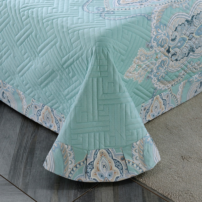 91家纺网 家纺一手货源 找家纺 OL家纺 2025新款13376全棉印花床盖四件套 伊利亚