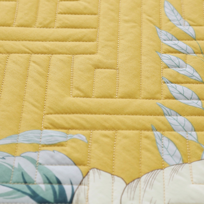 91家纺网 家纺一手货源 找家纺 OL家纺 2025新款13376全棉印花床盖四件套 麦田印画